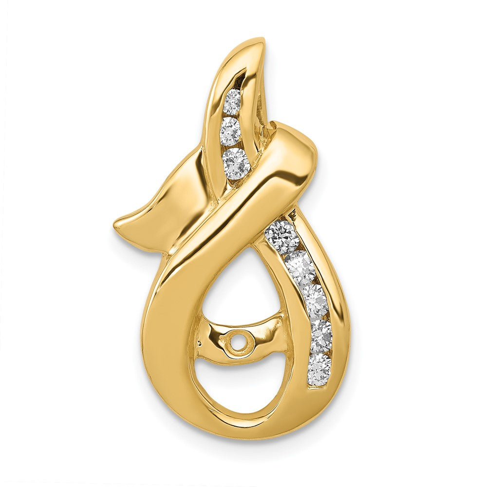 14k Peg-set AA Diamond Semi-Mount Slide Fits up to 6mm Regular/8mm Fancy or Reversible Omega