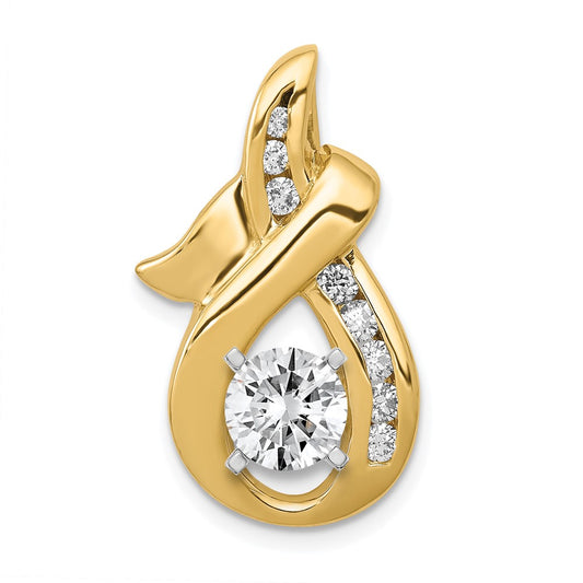 14k Peg-set AA Diamond Semi-Mount Slide Fits up to 6mm Regular/8mm Fancy or Reversible Omega