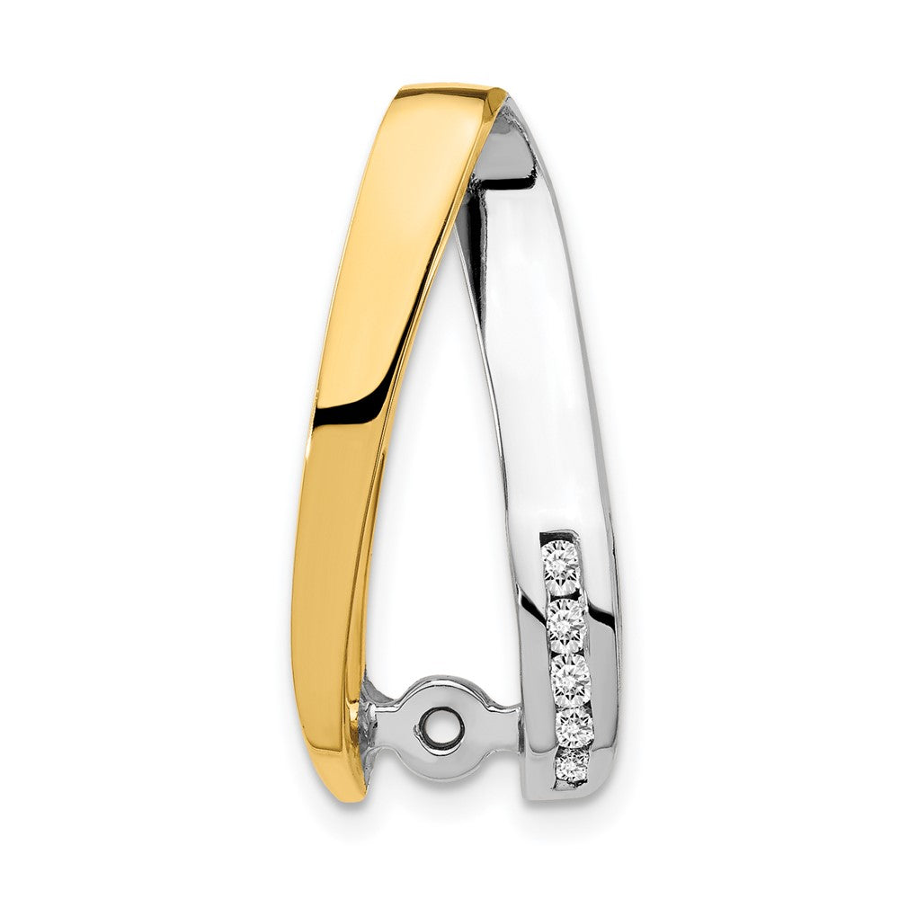 Gold Polished Diamond Slide Pendant