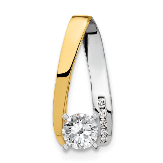 Gold Polished Diamond Slide Pendant