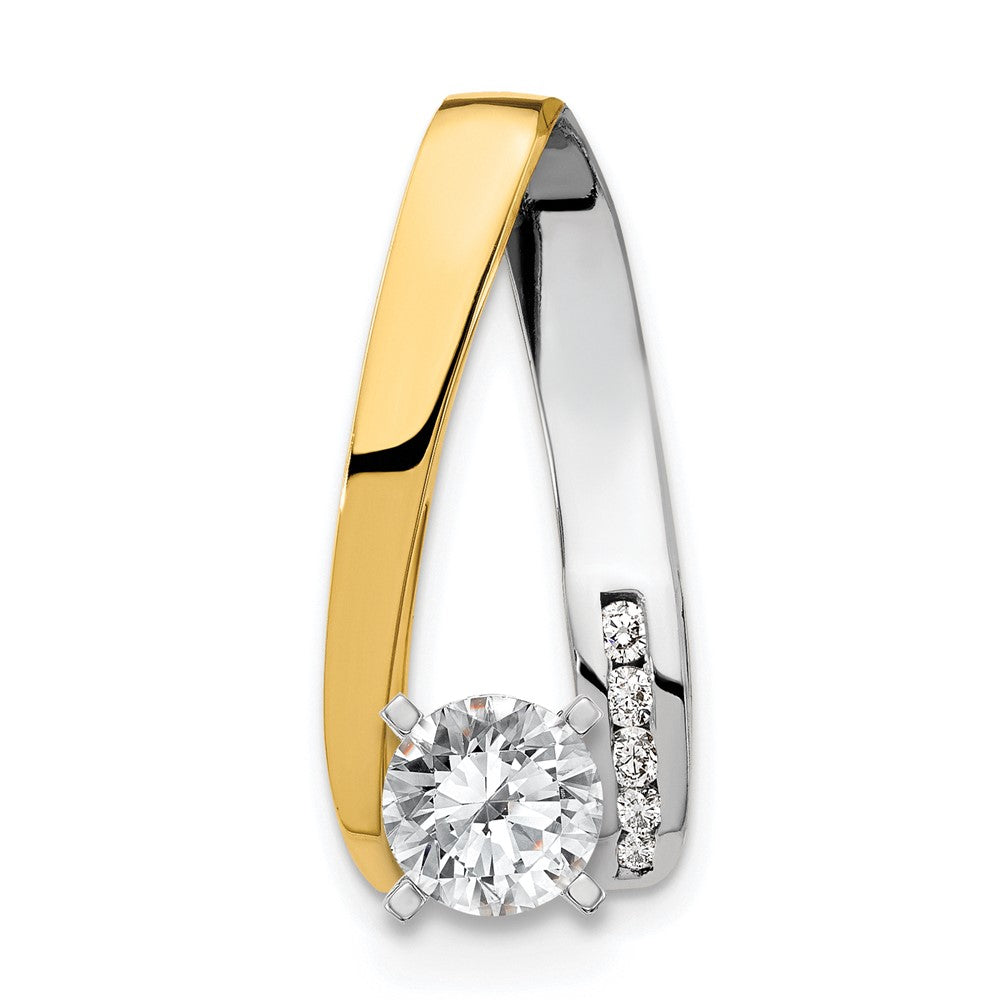 Gold Polished Diamond Slide Pendant