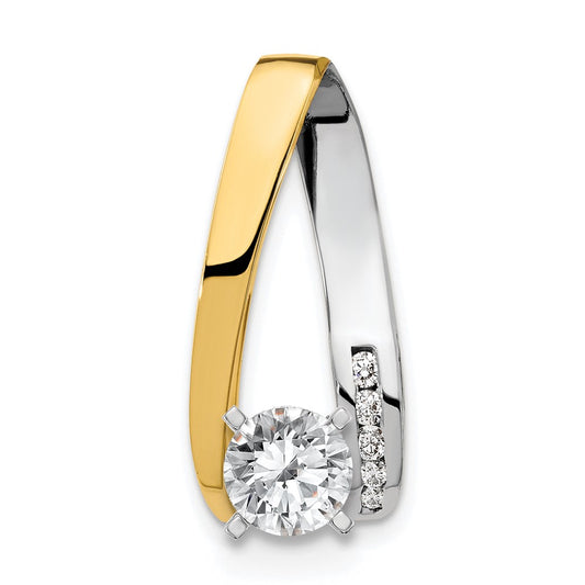 Gold Polished Diamond Slide Pendant