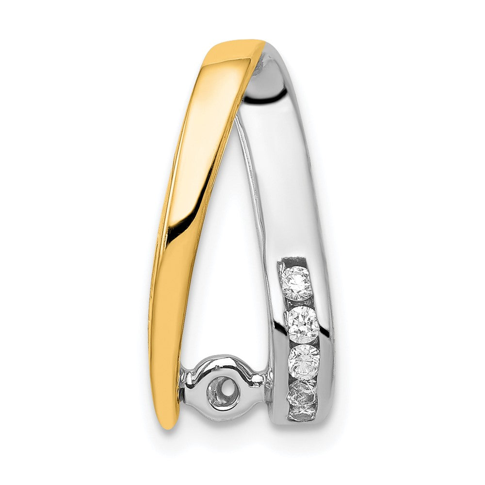 Gold Polished Diamond Slide Pendant
