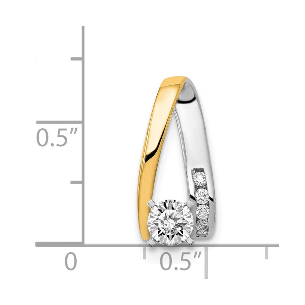 Gold Polished Diamond Slide Pendant