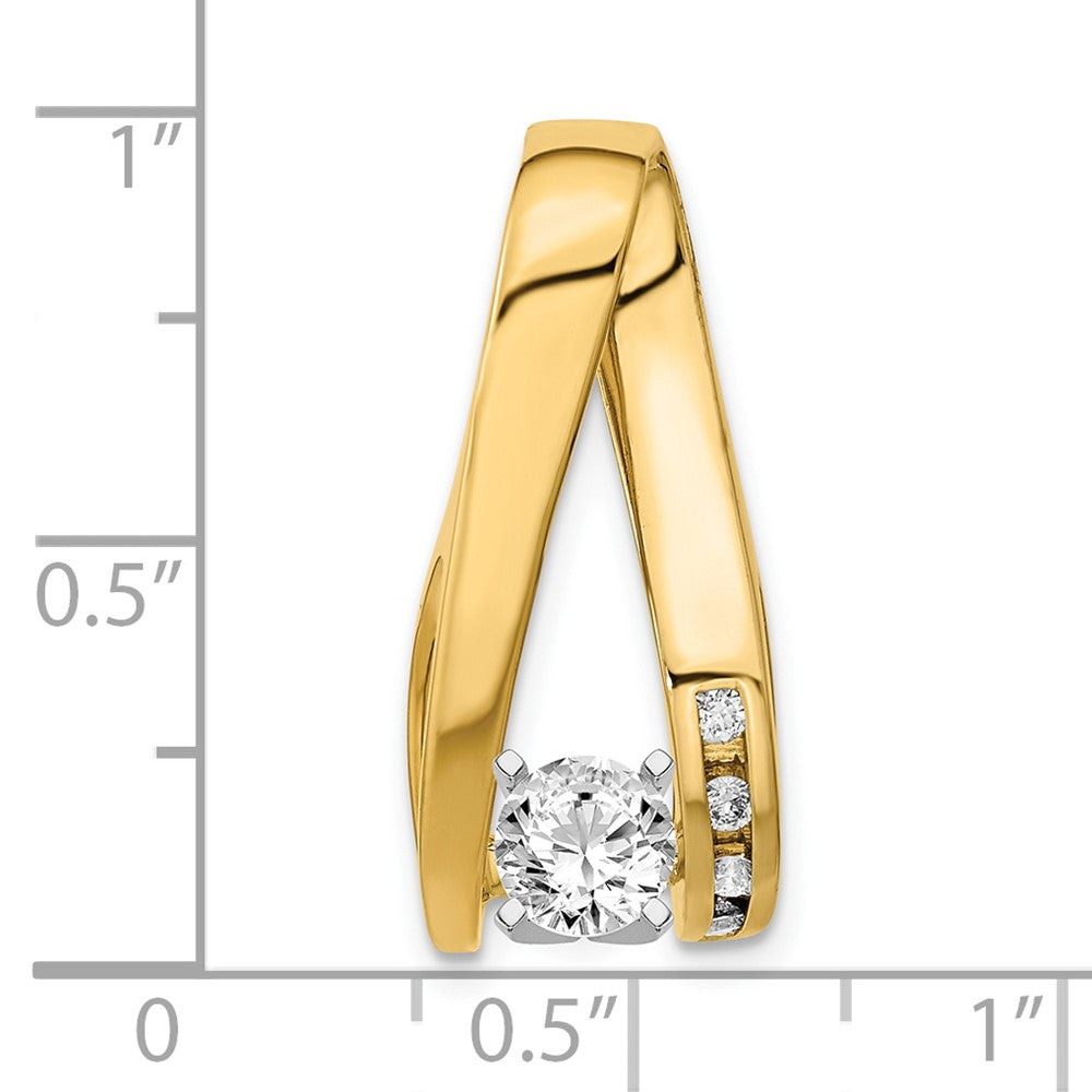 Gold Polished Diamond Slide Pendant