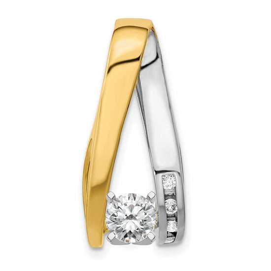 Gold Polished Diamond Slide Pendant