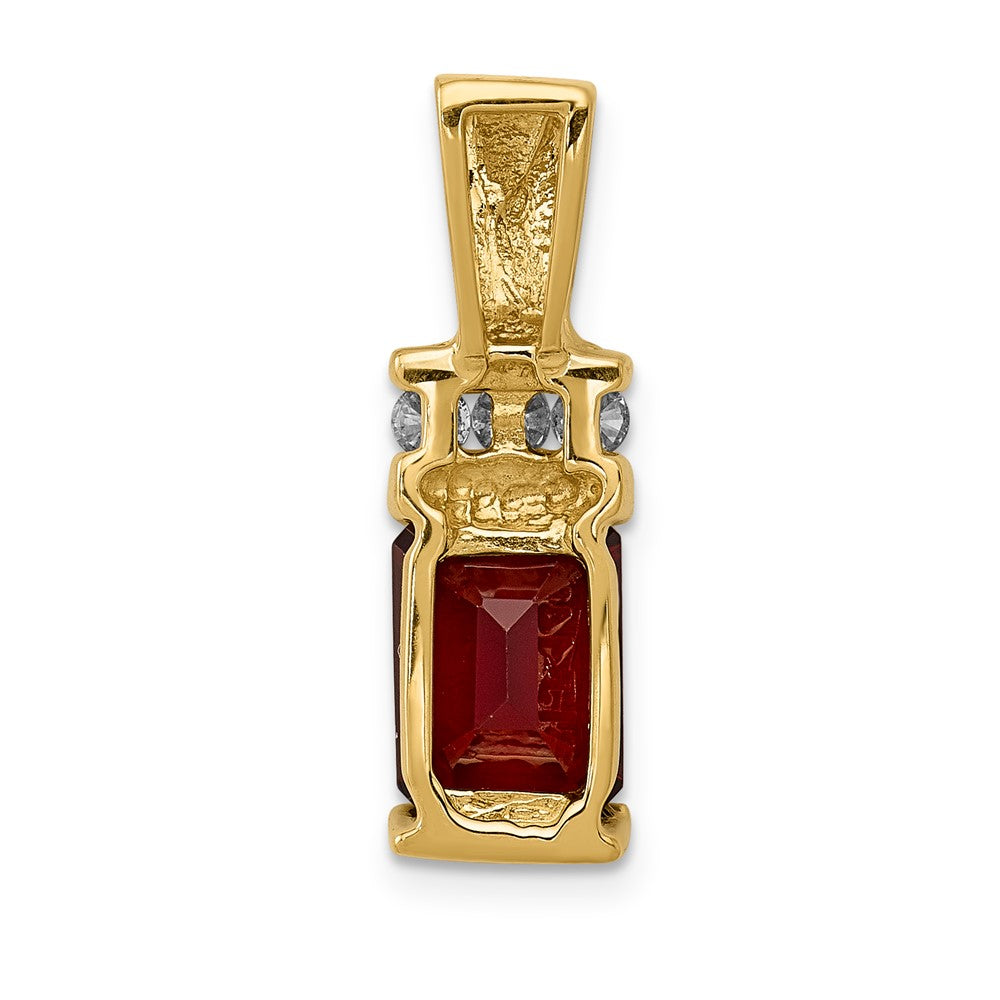 Emerald Cut Gemstone & Diamond Chain Slides