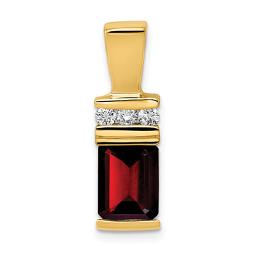 Emerald Cut Gemstone & Diamond Chain Slides
