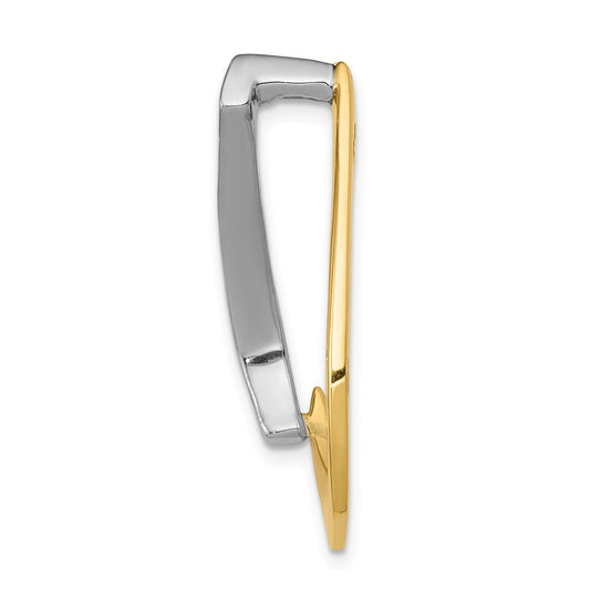 Gold Polished Diamond Slide Pendant