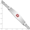 Sterling Silver Rhodium-plated Medical ID Anchor Link Bracelet