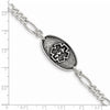 Sterling Silver Antiqued / Polished Medical Bracelet