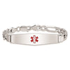 Sterling Silver Rhodium-plated Medical ID Figaro Link Bracelet