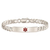 Sterling Silver Polished Medical Curb Link ID Bracelet