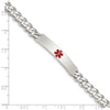 Sterling Silver Polished Medical Curb Link ID Bracelet