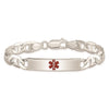 Sterling Silver Polished Medical Anchor Link ID Bracelet