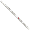Sterling Silver Polished Medical Figaro Anchor Link ID Bracelet