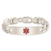 Sterling Silver Polished Medical Figaro Anchor Link ID Bracelet