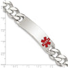 Sterling Silver Polished Medical Curb Link ID Bracelet
