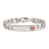 Sterling Silver Rhodium-plated Medical ID Curb Link Bracelet