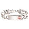 Sterling Silver Rhodium-plated Medical ID Curb Link Bracelet