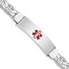 Sterling Silver Rhodium-plated Medical ID Anchor Link Bracelet
