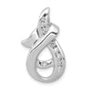 14k White Gold Peg-set VS Diamond Semi-Mount Slide Fits up to 6mm Regular/8mm Fancy or Reversible Omega