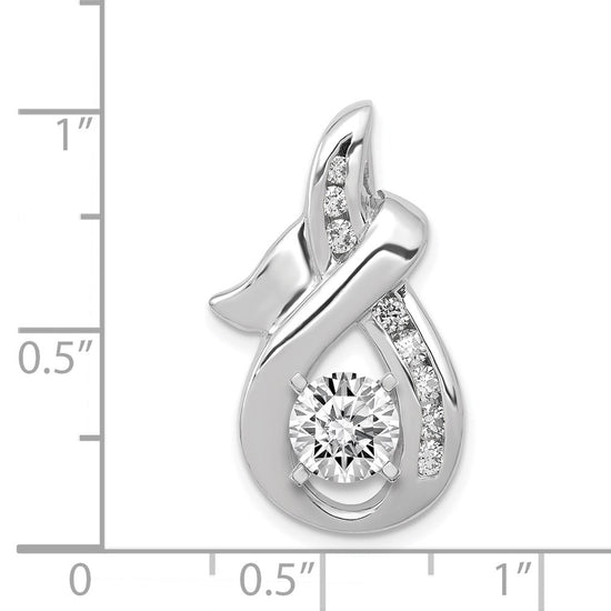 14k White Gold Peg-set VS Diamond Semi-Mount Slide Fits up to 6mm Regular/8mm Fancy or Reversible Omega