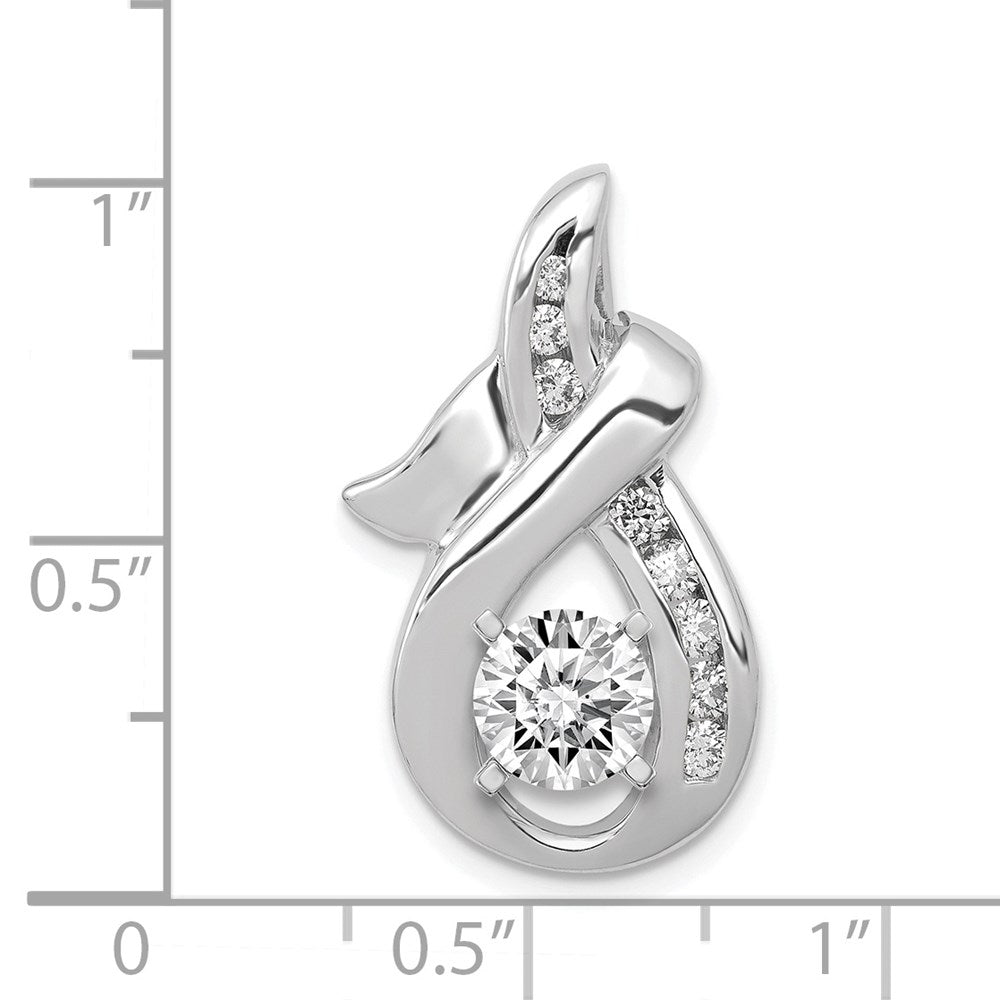 14k White Gold Peg-set VS Diamond Semi-Mount Slide Fits up to 6mm Regular/8mm Fancy or Reversible Omega