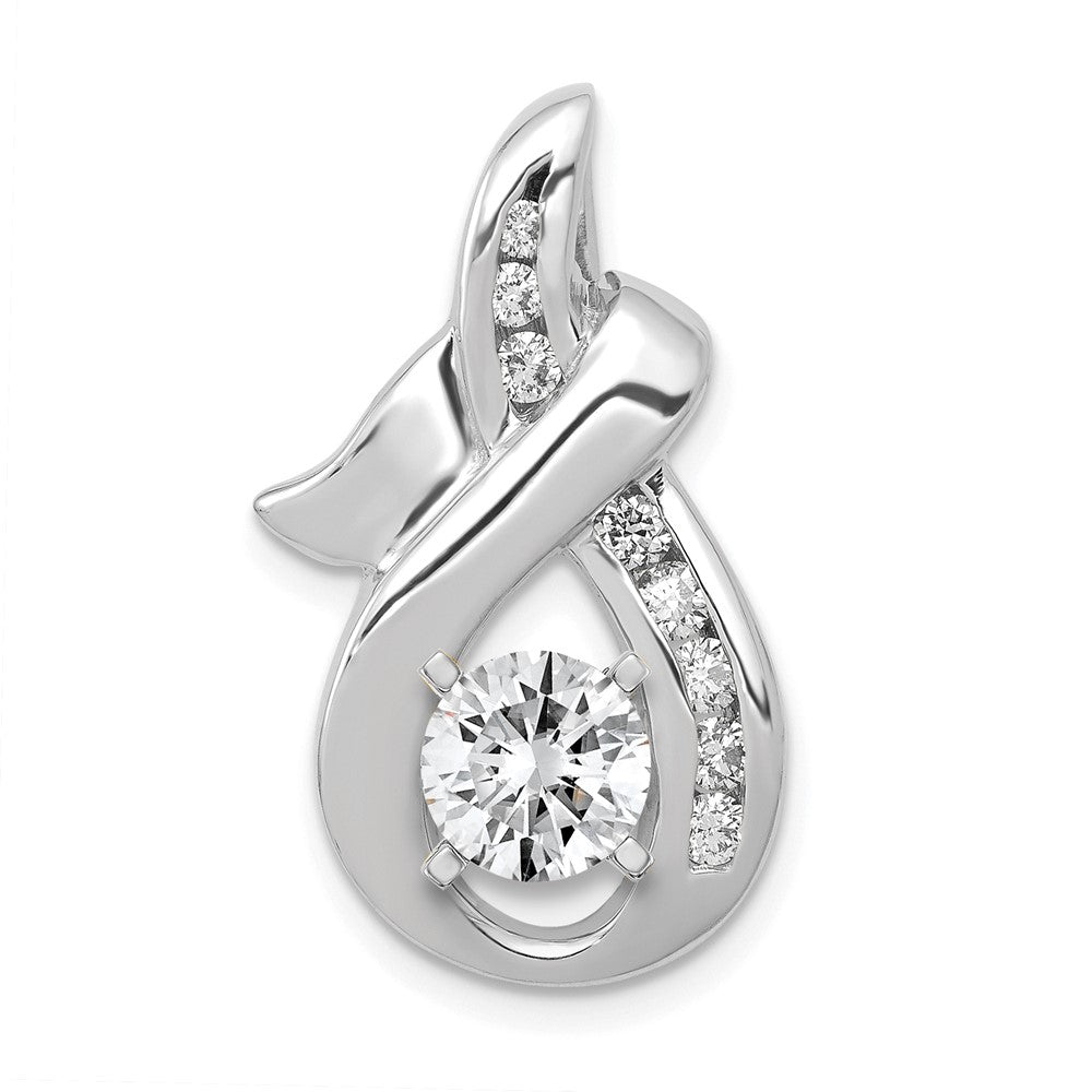 14k White Gold Peg-set VS Diamond Semi-Mount Slide Fits up to 6mm Regular/8mm Fancy or Reversible Omega