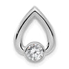 14k White Gold Holds 4mm Stone Teardrop Chain Slide Mounting