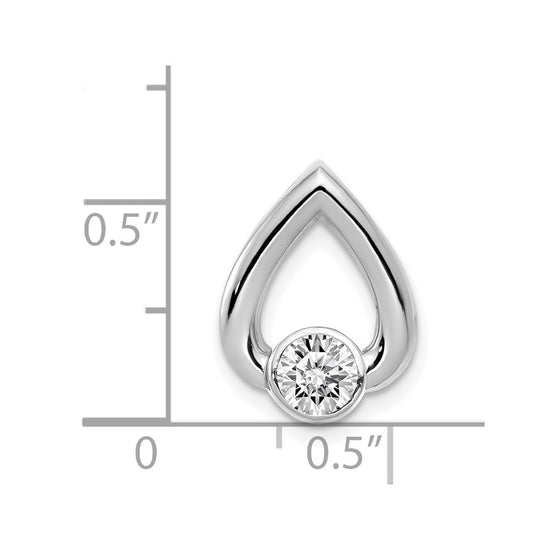 14k White Gold Holds 4.4mm Stone Teardrop Chain Slide Mounting