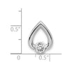 14k White Gold Holds 4.4mm Stone Teardrop Chain Slide Mounting