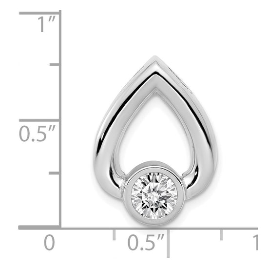 14k White Gold Holds 5mm Stone Teardrop Chain Slide Mounting