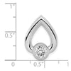 14k White Gold Holds 5mm Stone Teardrop Chain Slide Mounting