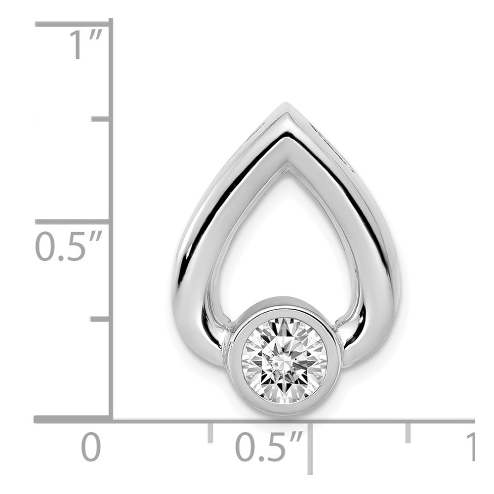14k White Gold Holds 5mm Stone Teardrop Chain Slide Mounting