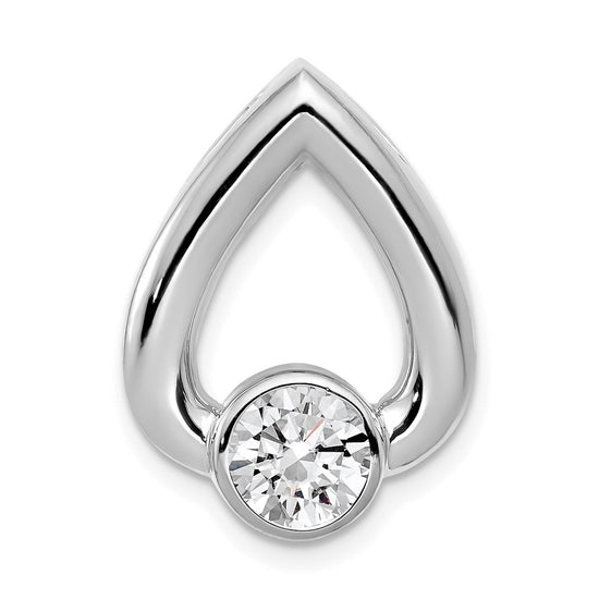 14k White Gold Holds 5.8mm Stone Teardrop Chain Slide Mounting