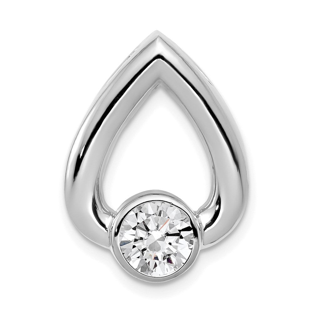 14k White Gold Holds 5.8mm Stone Teardrop Chain Slide Mounting