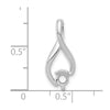 14k White Gold Holds 4mm Stone Fancy Slide Mounting Fits up to 2mm Regular/5mm Fancy or Reversible Omega