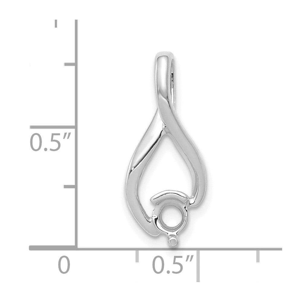 14k White Gold Holds 4mm Stone Fancy Slide Mounting Fits up to 2mm Regular/5mm Fancy or Reversible Omega