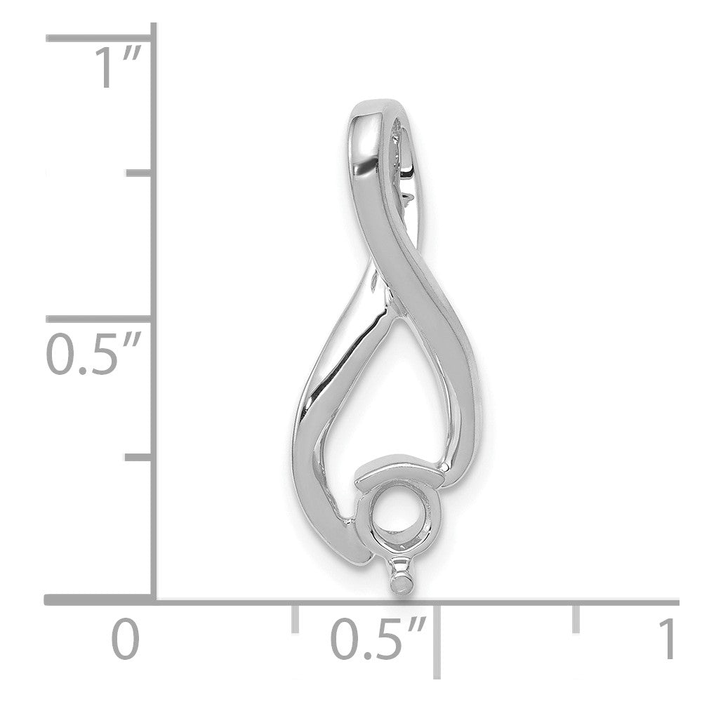 14k White Gold Holds 4.5mm Stone Fancy Slide Mounting Fits up to 2mm Regular/6mm Fancy or Reversible Omega