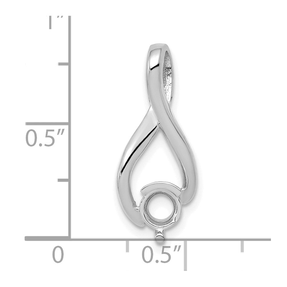 14k White Gold Holds 5mm Stone Fancy Slide Mounting Fits up to 2mm Regular/6mm Fancy or Reversible Omega