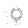 14k White Gold Holds 4mm Stone Circle Chain Slide Mounting