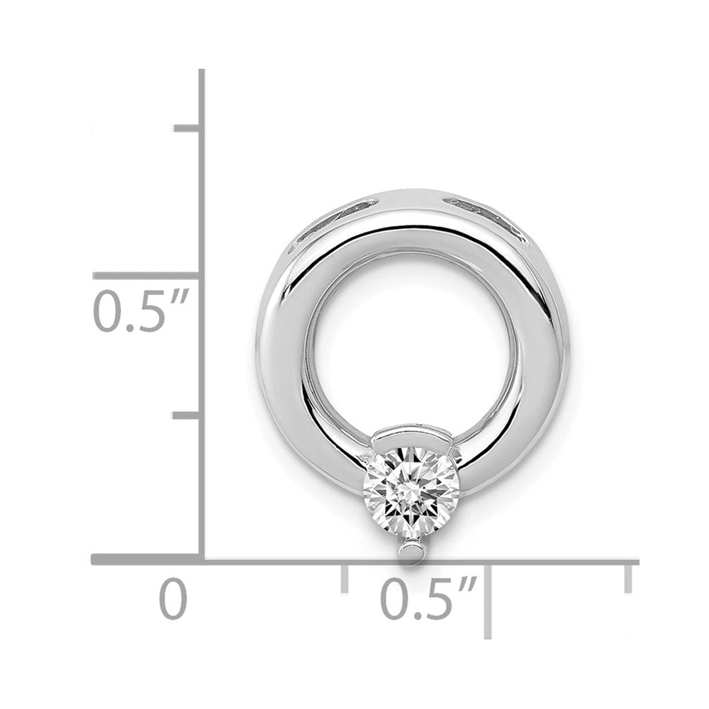 14k White Gold Holds 4mm Stone Circle Chain Slide Mounting