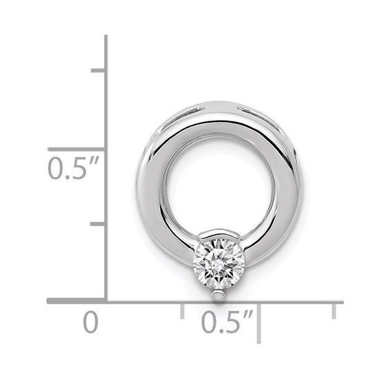 14k White Gold Holds 4.4mm Stone Circle Chain Slide Mounting