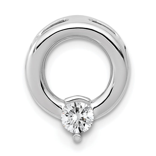 14k White Gold Holds 4.4mm Stone Circle Chain Slide Mounting