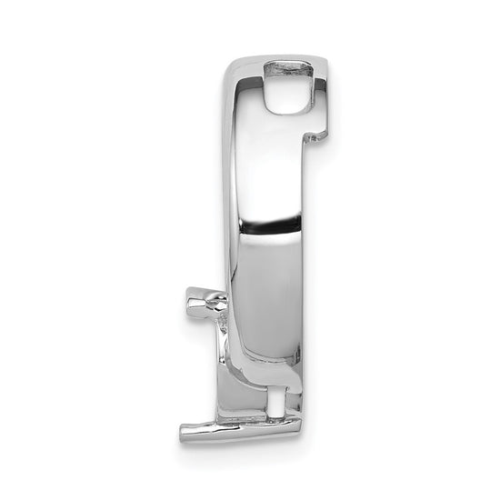 14k White Gold Holds 5.8mm Stone Circle Chain Slide Mounting