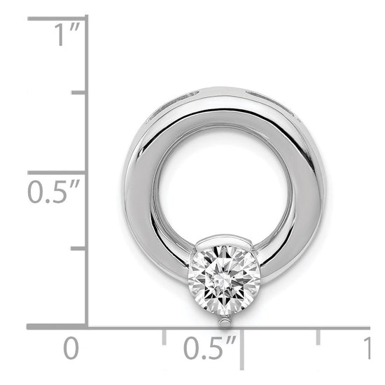 14k White Gold Holds 5.8mm Stone Circle Chain Slide Mounting