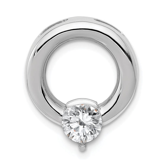 14k White Gold Holds 5.8mm Stone Circle Chain Slide Mounting