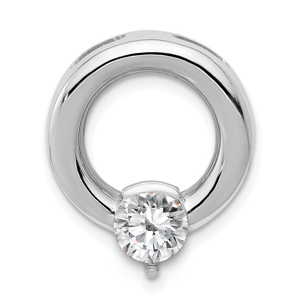 14k White Gold Holds 5.8mm Stone Circle Chain Slide Mounting