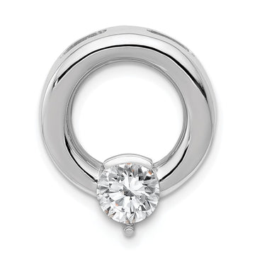 14k White Gold Holds 5.8mm Stone Circle Chain Slide Mounting